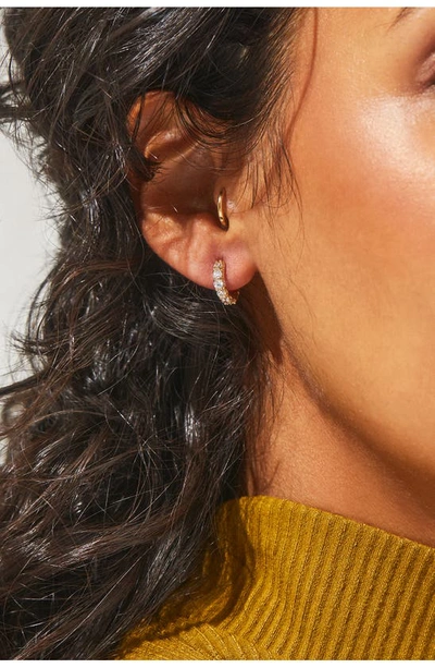 Shop Nadri Perfect Cubic Zirconia Huggie Hoop Earrings In Gold