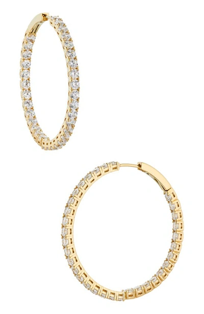 Shop Nadri Perfect Inside Out Hoop Earrings In Gold