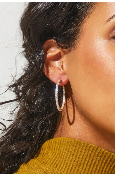 Shop Nadri Perfect Inside Out Hoop Earrings In Gold