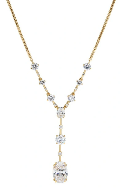 Shop Nadri Evelyn Cubic Zirconia Y-necklace In Gold