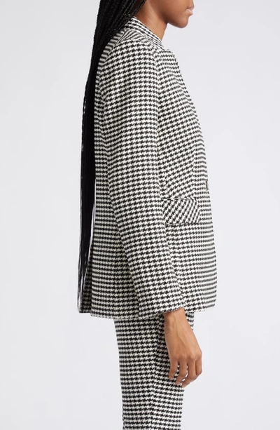 Shop Veronica Beard Wilshire Houndstooth Dickey Jacket In Black/off-white