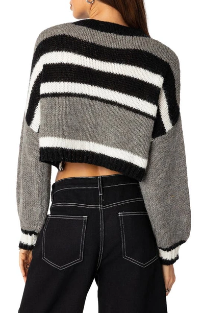 Edikted Don Stripe Crop Sweater In Mix
