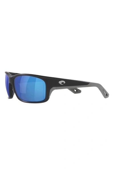 Shop Costa Del Mar Jose Pro 62mm Polarized Oversize Rectangular Sunglasses In Matte Black