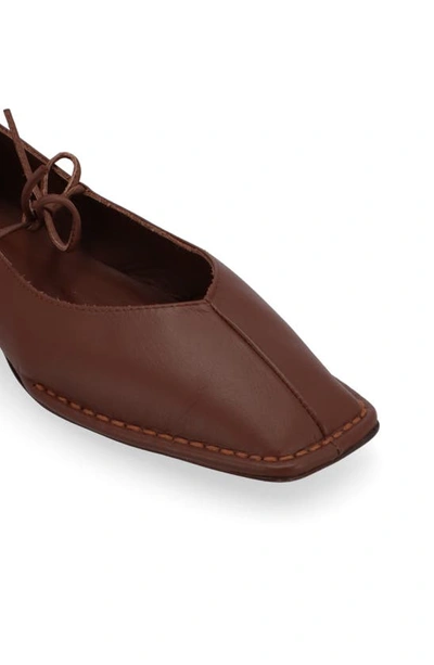 Shop Alohas Sway Square Toe Ballet Flat In Chestnut Brown