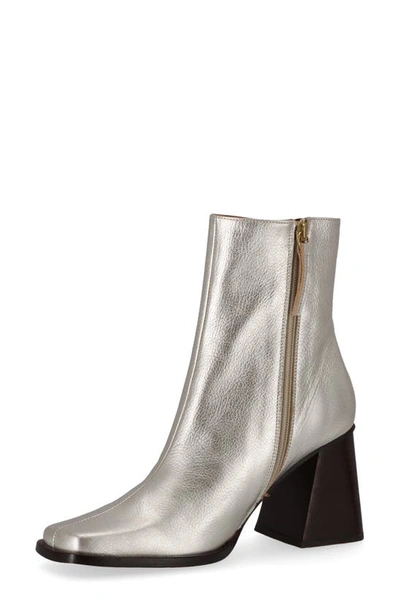 Shop Alohas Southern Shimmer Metallic Zip Bootie In Silver