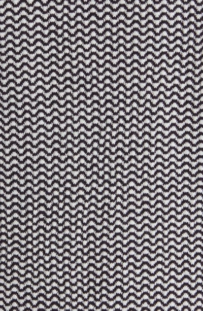 Shop Emporio Armani Wave Pattern Wool Crewneck Sweater In Navy
