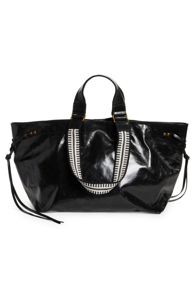 Shop Isabel Marant Wardy Leather Tote In Black