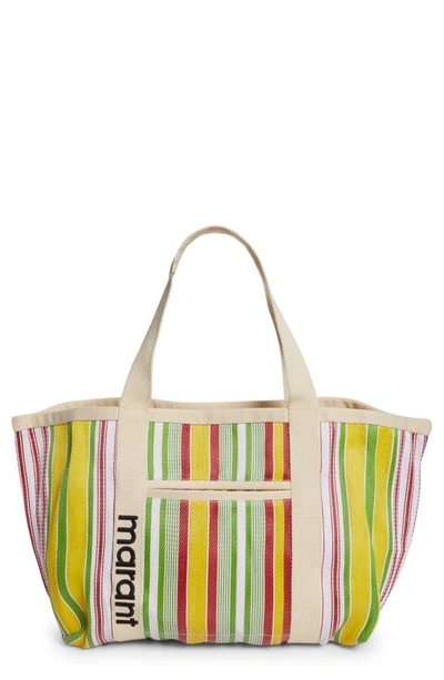 Shop Isabel Marant Darwen Stripe Jacquard Tote In Multicolor Yellow