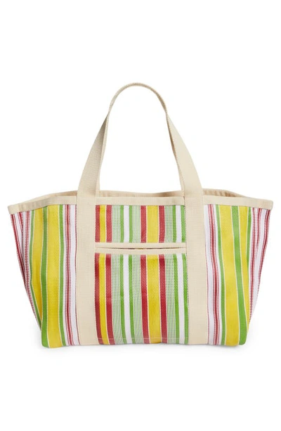 Shop Isabel Marant Darwen Stripe Jacquard Tote In Multicolor Yellow