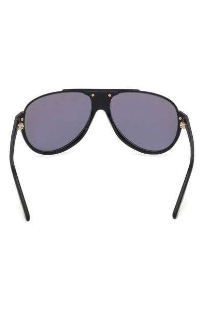 Shop Tom Ford Dimitry 59mm Polarized Aviator Sunglasses In Shiny Black / Smoke