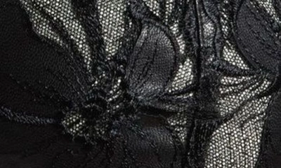 Shop Chantelle Lingerie Fleurs Underwire Signature Demi Bra In Faux Leather Black