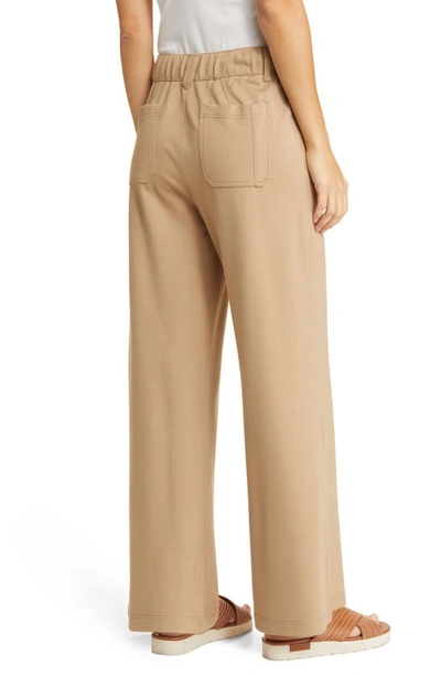 Wit & Wisdom 'ab'leisure Pull-on High Waist Wide Leg Knit Pants In Travertine