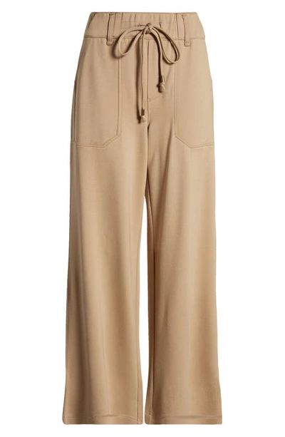 Wit & Wisdom 'ab'leisure Pull-on High Waist Wide Leg Knit Pants In Travertine