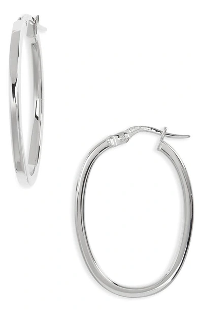 Shop Roberto Coin Small Hoop Earrings In Wg