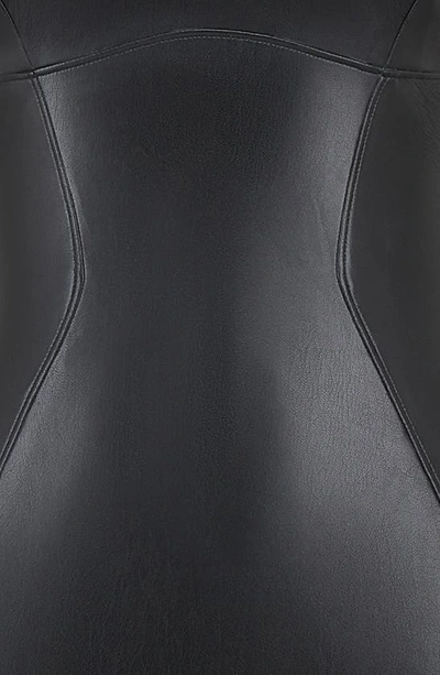House Of Cb Leola Faux Leather Minidress In Black
