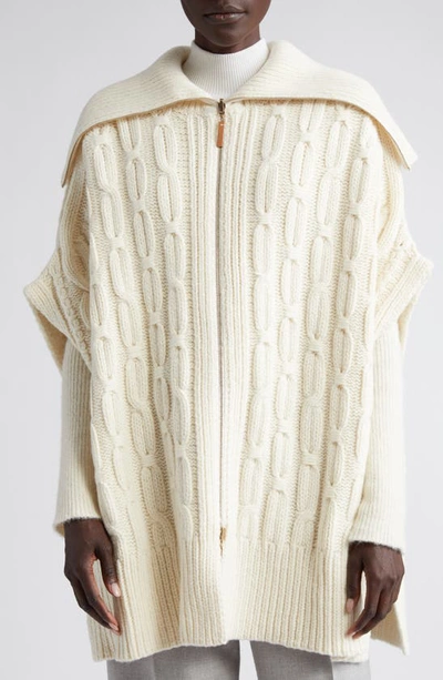 LAFAYETTE 148 LAFAYETTE 148 NEW YORK MIXED CABLE WOOL & CASHMERE PONCHO 
