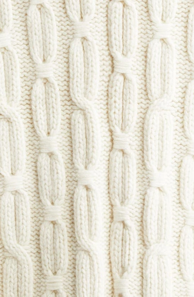 Shop Lafayette 148 New York Mixed Cable Wool & Cashmere Poncho In Cloud