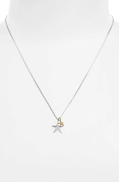 Shop Estella Bartlett Two-tone Double Star Pendant Necklace In Silver/ Gold