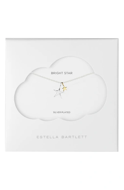 Shop Estella Bartlett Two-tone Double Star Pendant Necklace In Silver/ Gold