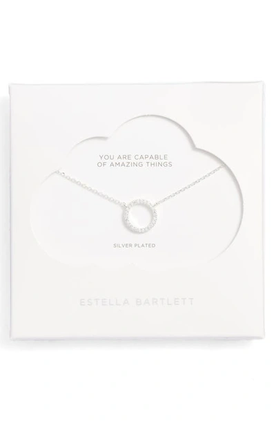 Shop Estella Bartlett Pavé Circle Pendant Necklace In Silver