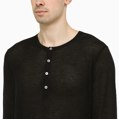 Shop Ballantyne Perforated Jersey In Black