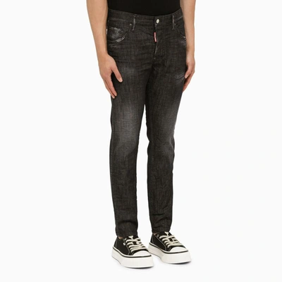 Shop Dsquared2 Slim Denim Jeans In Black