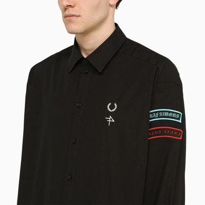 Shop Raf Simons Fred Perry  Shirt With Embroideries In Black