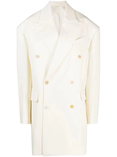 Shop Wardrobe.nyc Coat In Off White