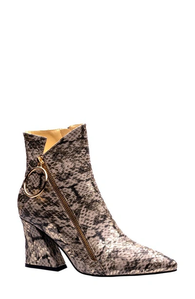 Ninety Union Women's Block Heel Booties In Gold Snake