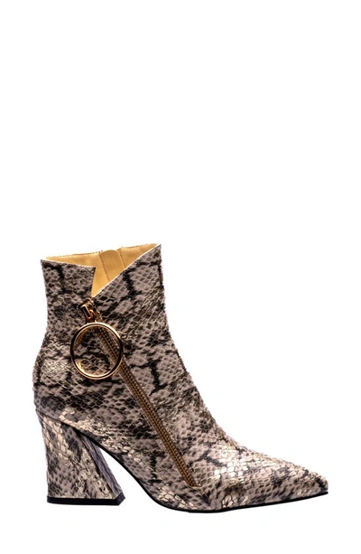 Ninety Union Women's Block Heel Booties In Gold Snake