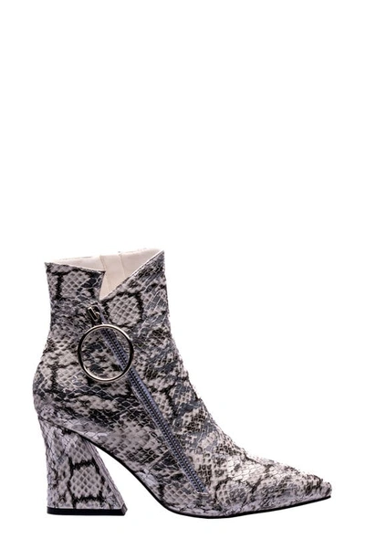 Ninety Union Women's Block Heel Booties In Silver Snake