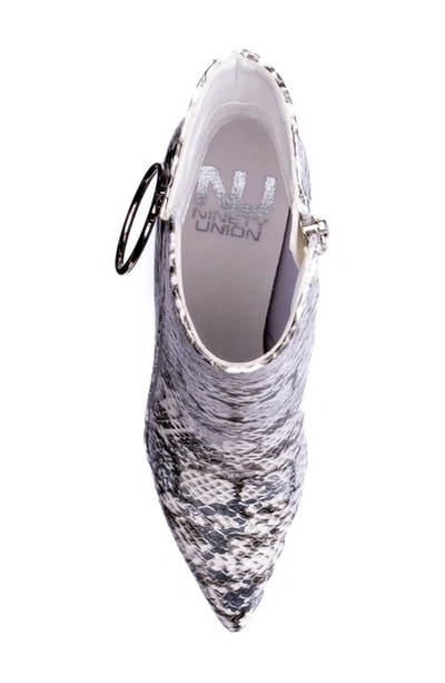 Ninety Union Women's Block Heel Booties In Silver Snake