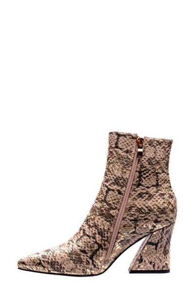Ninety Union Women's Block Heel Booties In Gold Snake