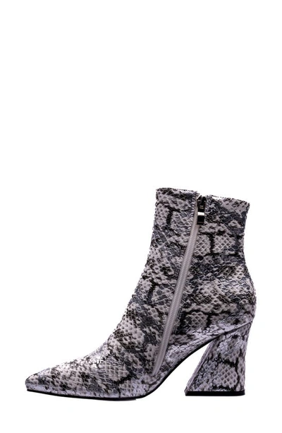 Ninety Union Women's Block Heel Booties In Silver Snake