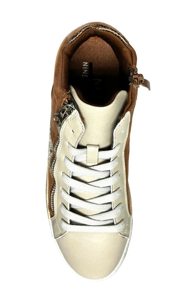 Ninety Union Bliss High Top Sneaker In Beige Multi