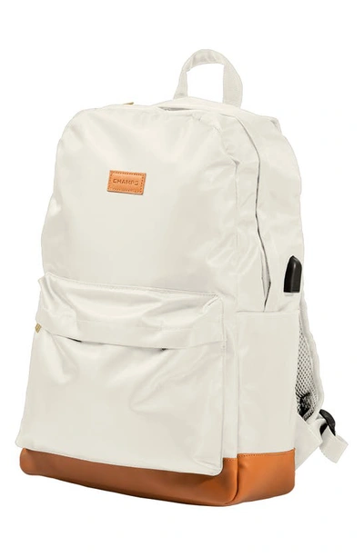 Shop Champs Water Resistant Nylon Backpack In Ivory