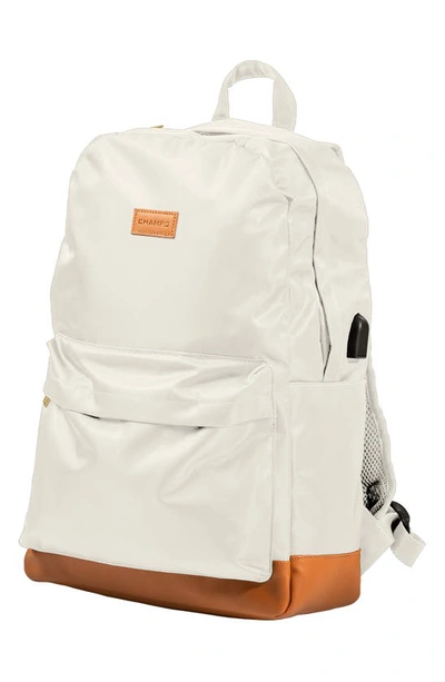 Champs Water Resistant Nylon Backpack In Ivory