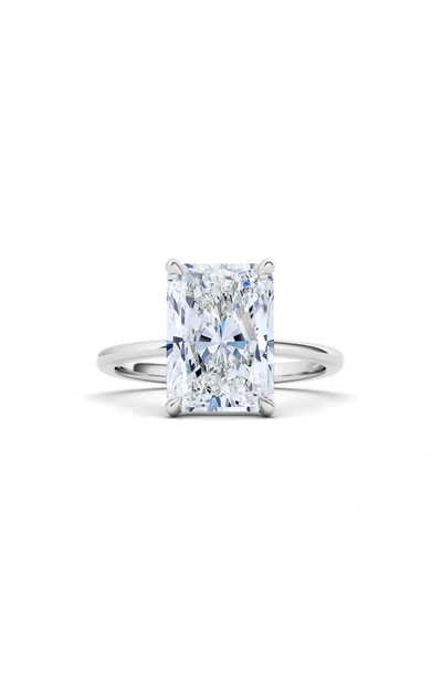 Shop Hautecarat 18k White Gold Emerald Cut Lab Created Diamond Engagement Ring