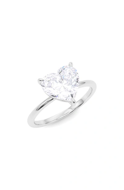 Hautecarat 18k White Gold Hear Cut Diamond Engagement Ring In 18k White Gold