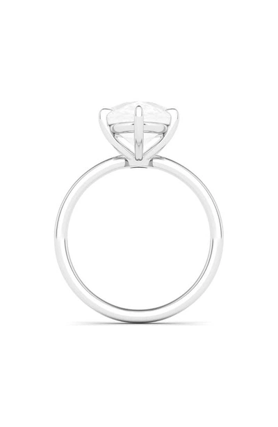 Hautecarat 18k White Gold Pear Diamond Engagement Ring In 18k White Gold