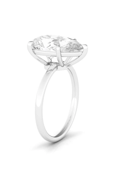 Hautecarat 18k White Gold Pear Diamond Engagement Ring In 18k White Gold