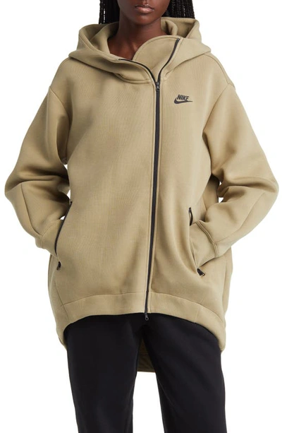 Shop Nike Sportswear Tech Fleece Zip Hoodie In Neutral Olive/ Black