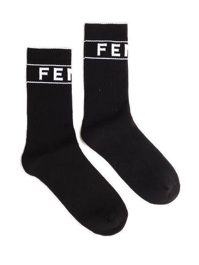 Shop Fendi Socks In Nero