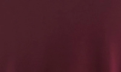 Nina Leonard Lace Yoke Long Sleeve Trapeze Dress In Deep Wine