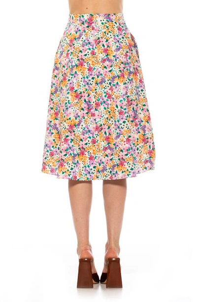 Shop Alexia Admor Mabel Flared Midi Skirt In Floral Multi
