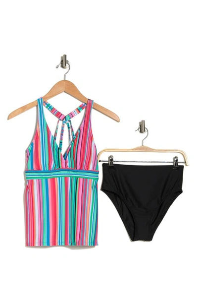 Shop Next By Athena Tavaru Sport Two-piece Tankini Swimsuit In Pink Multi