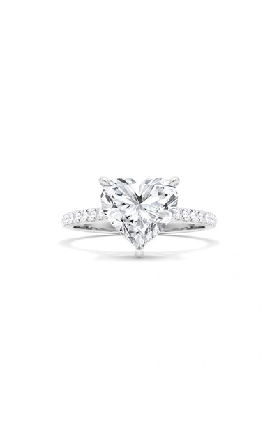 Hautecarat 18k White Gold Heart Cut Diamond Engagement Ring In 18k White Gold