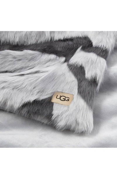 Shop Ugg Shayla Faux Fur Throw Blanket In Stone / Light House