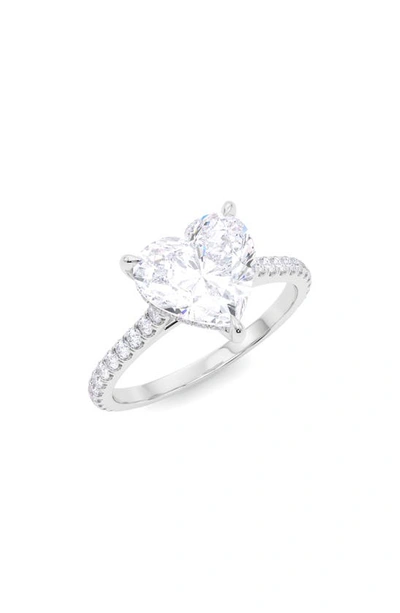 Hautecarat 18k White Gold Heart Cut Diamond Engagement Ring In 18k White Gold