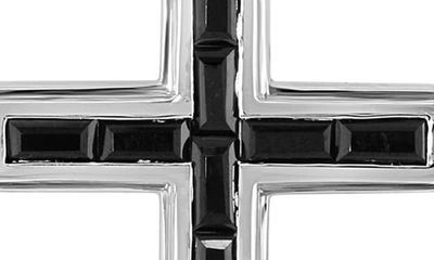 Shop Effy Black Spinel Cross Pendant Necklace In Silver/ Black